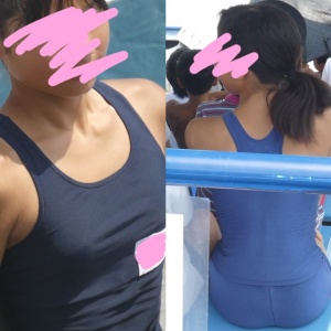 Ｊ〇水泳大会潜入でスク水胸ポチ娘に粘着ズーム撮りを敢行してみた