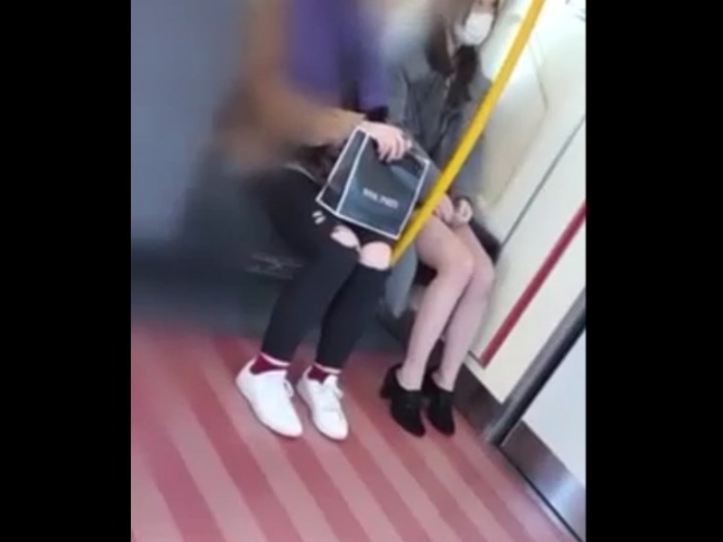 【盗撮動画】「このレベルの美女の白Pはありがたすぎる！」パンチラマニアを唸らせた電車内対面パンチラ