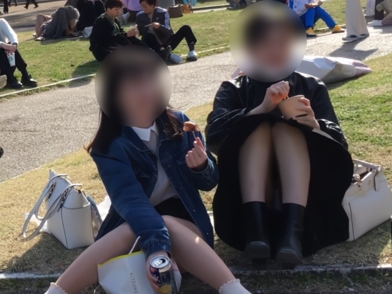 【盗撮動画】お座り×神風パンチラが奇跡のコラボ。可愛いJDの白の生パンをご覧ください